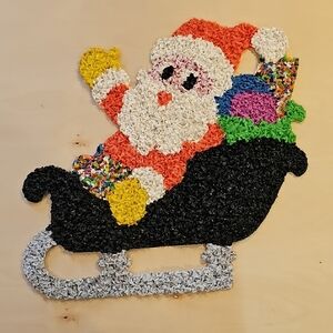 Colorful Santa Sleigh Wall Art